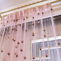 Rose curtain encryption curtain partition porch curtain partition entrance curtain bed curtain wedding background curtain export pastoral
