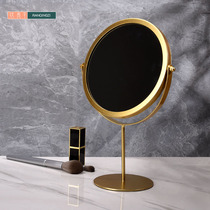 Mirror office round foldable dressing table Beauty Mirror student dormitory makeup mirror hand-held metal light luxury