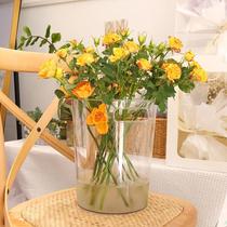 Wake flower bucket household transparent acrylic wake flower bucket high color value simple large round plastic insert deep water