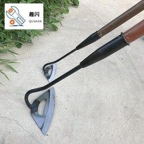 Hoe household weeding and wasteland weeding artifact shovel All-steel thickened wooden handle shovel grass ripping tool Garden special
