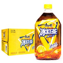 Iced black tea 1L * 12 bottles of lemon flavored tea drink large bottle 1 liter iced black tea drink