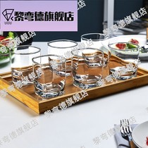 Glass set lead-free heat-resistant water Cup household Tea Beer Cup square octagonal six sets