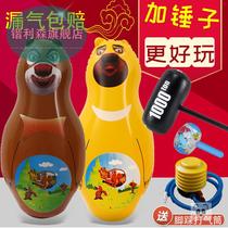 Bear big bear two bald head strong inflatable toy cartoon fitness large tumbler early education boxing children thousand tons hammer