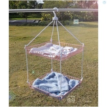 Windproof clothes basket drying net sweet potato melon socks multi-purpose dried shrimp folding cage portable mesh cover rectangular