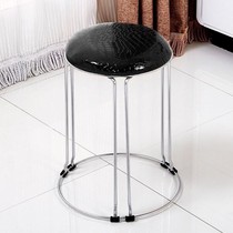 -2021 new round stool round stool plastic household shop stainless steel stool high stool barber shop iron frame soft-