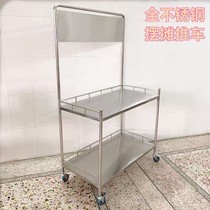  Stainless steel supermarket promotion table tasting table display stand portable mobile snack car set up a stall advertising floor push the table