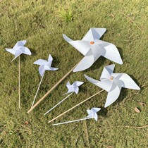 White windmill outdoor decoration rotating thickened plastic windmill childrens toys stage photography small windmill props