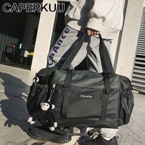 Short-distance travel bag mens hand luggage bag large capacity travel bag sports fitness bag shoulder bag Tide brand