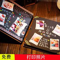 Baby growth hand account wooden 16-inch diy album book handmade paste photo album thin couple album childrens book