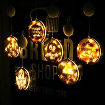 Halloween wall decoration hanging lamp atmosphere arrangement atmosphere props script killing haunted house luminous pendant shop decoration