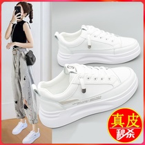 Real Leather Feet Willconn Womens Shoes Break Code Clear Cabin 2022 Spring New Sports Thick Bottom Casual 100 Hitch A Little White Shoes Woman