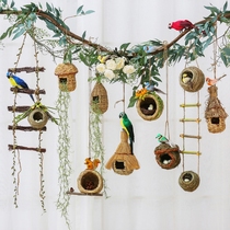 Kindergarten ring creation material log wind corridor hanging decoration air decoration Mori Department pastoral style classroom layout hipster