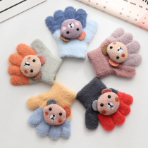 Childrens gloves five fingers finger baby autumn and winter cute tide boys and girls thick 1-3 years old 2 warm small