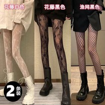 Black silk stockings women's light leg artifact spring and autumn thick summer thin new 2021 explosions black bottoming pantyhose letters