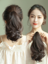 Wig female short ponytail summer grab clip big wave long short fake ponytail pear flower curly hair braid natural simulation