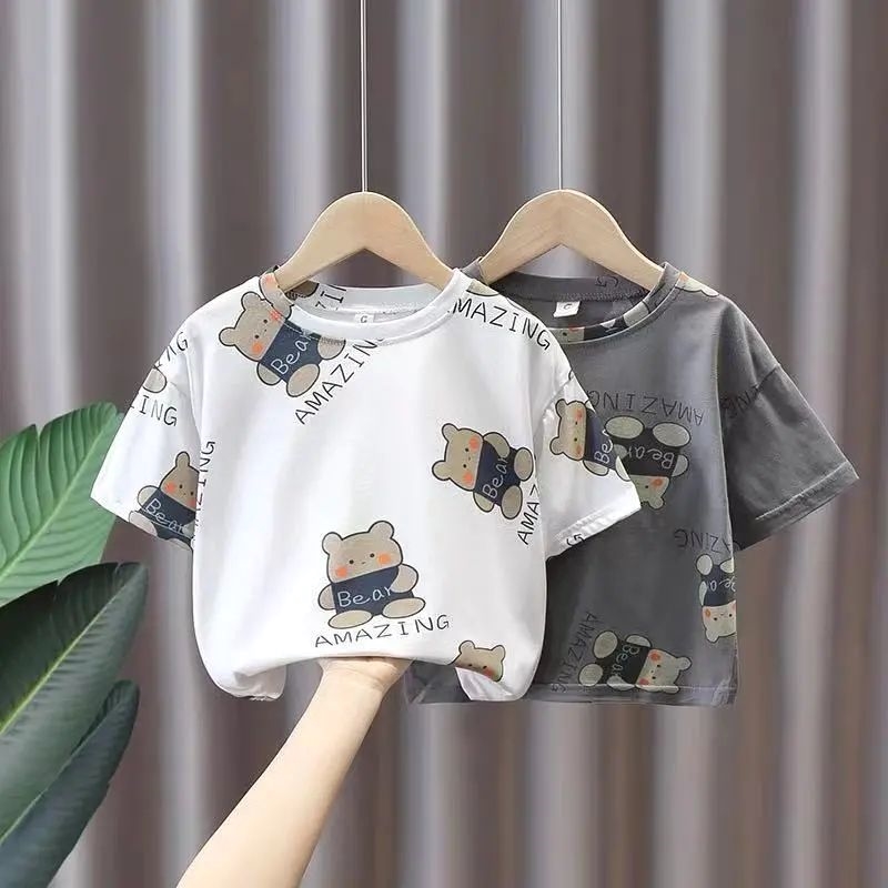Balabali Children's Short Sleeve T-shirt Korean Summer New Children's Wear Boys' Baby Half Sleeve Top Foreign Clearance