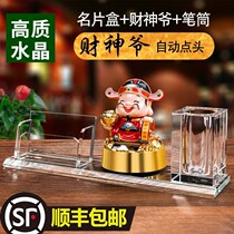 New personality creative front desk crystal business card box desktop high-end male and female business office storage box business card holder business card display rack multi-layer business card holder transparent business card holder large capacity pendulum