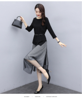 Langzi Counter Womens 2022 Autumn New Slim Foreign Two-Piece Set Small Man Fashion Age Reduction Set