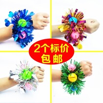 Kindergarten dance performance wrist Flower Games hand flower bracelet children dance props Bell bracelet flower
