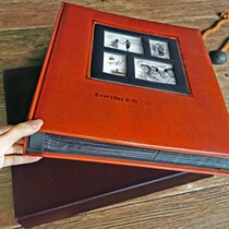 Leather photo album album large capacity 6 inch photo book 5 insert type 7 inch family retro photo mixed commemorative book
