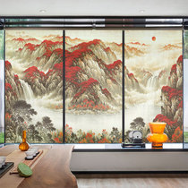 Hon Yunang When head glass adhesive film Chinese landscape painting office Balcony Living Room Push-and-pull Static Frosted Sticker