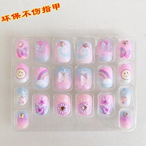Export children's nail patch 2021 new nail art finished stereo butterfly with drill girl princess safe and non-toxic