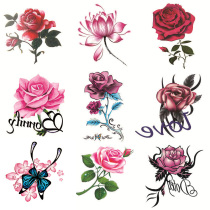 (50 sets) tattoo stickers waterproof female lasting rose flower butterfly personality small fresh tattoo scar stickers