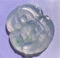 Myanmar jadeite rough sheet pendant high-end private custom high ice Buddha Gong landscape Guanyin character couple live broadcast