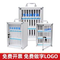 Workshop mobile phone storage sub wall-mounted transparent mobile phone safe deposit box with lock student desktop mobile phone storage cabinet storage
