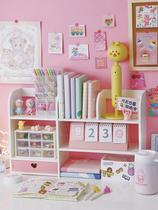 Ins wind girl heart desk shelf shelf girl cabinet desktop storage box dormitory finishing artifact