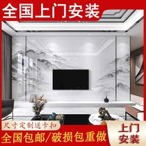 Bamboo wood fiber integrated wall panel 3d TV background wall living room decoration wall panel jazz white marble grain gusset