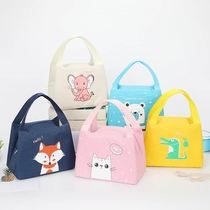 Childrens lunch box bag portable primary school students cute with rice large canvas bowl bag boys and girls meal bag lunch bag