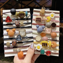 High - grade acrylic headline 20 piece set Senshine Red Hair Rope Leather Headdeck