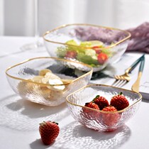 Home Phnom Penh Glass Bowl Fruit Bowl Salad Bowl Transparent High Face Value Cutlery Inwind Creative Day Style Dessert Bowl