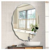 Post-wall bathroom mirror oval toilet hanging mirror free of punch washbasin make-up mirror toilet wall-mounted glass mirror