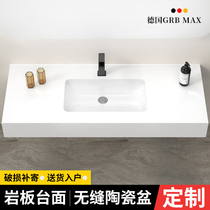 GRB rock slab countertop custom ceramic seamless integrated basin bathroom washstand simple wind fashion washbasin
