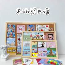 ins wind soft wood board photo wall creative desk wall decoration able to hang wall message note pendulum decoration