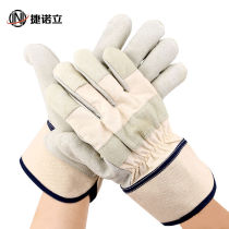 JNLN 11058 protective gloves for semi - leather welded gloves insulated flame retardant wear resistant anti - puncture gloves 1 pair