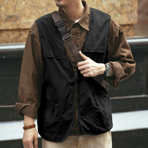 Ретро дорожный летний жилет для кемпинга, куртка без рукавов, в американском стиле