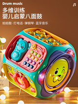 Baby hand beat drum children beat early education 8 puzzle 0 one 1 year old 6-12 months baby toys 2 music hexahedron