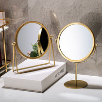 Net red desktop cosmetic mirror rotating dresser dorm female desktop mirror copper mirror iron portable mirror