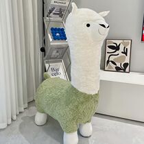 Net red alpaca bench cartoon cute children sofa plush stool landing shoe stool changing shoe stool