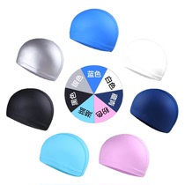 2023 new adult PU hat waterproof swimming cap universal swimming cap cloth cap increased without let-head swimming gear Summer