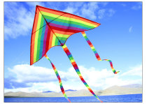 Heng kite Weifang kite Qi Fei props teaching line board Rainbow triangle long tail Children adult Breeze Baofei