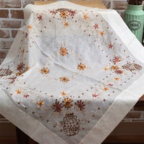 Special clearance foreign trade European embroidered bamboo yarn square tablecloth dust cover bedside table refrigerator cover cloth cover