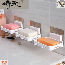 Soap box suction cup wall-mounted soap box drain toilet soap rack soap holder non-perforated bathroom soap box rack