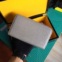 Dragon rune Nile crocodile leather wallet mens thick long zipper genuine leather handmade custom high-end clutch bag