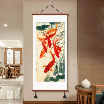 九鱼纳福玄关挂画-九鱼纳福玄关挂画促销价格、九鱼纳福玄关挂画品牌- 淘宝