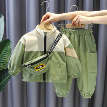Boy Clothing Boy Spring Clothing Casual Suit Children New Ocean Gas Trendy Two Sets Handsome Boy Baby Clothes Tide
