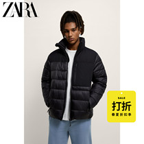 ZARA Discount season] Mens Stand-up collar hidden Hooded cotton jacket jacket 05320365800